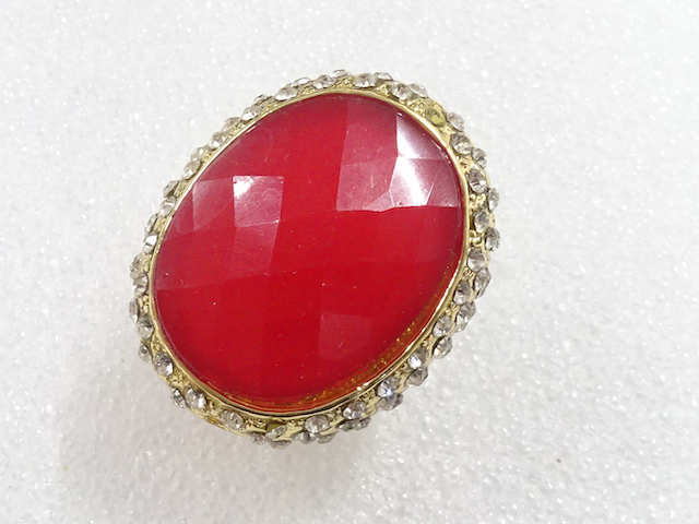 JAPANESE KIMONO / ANTIQUE COLORED STONE RING (SIZE 14.5)